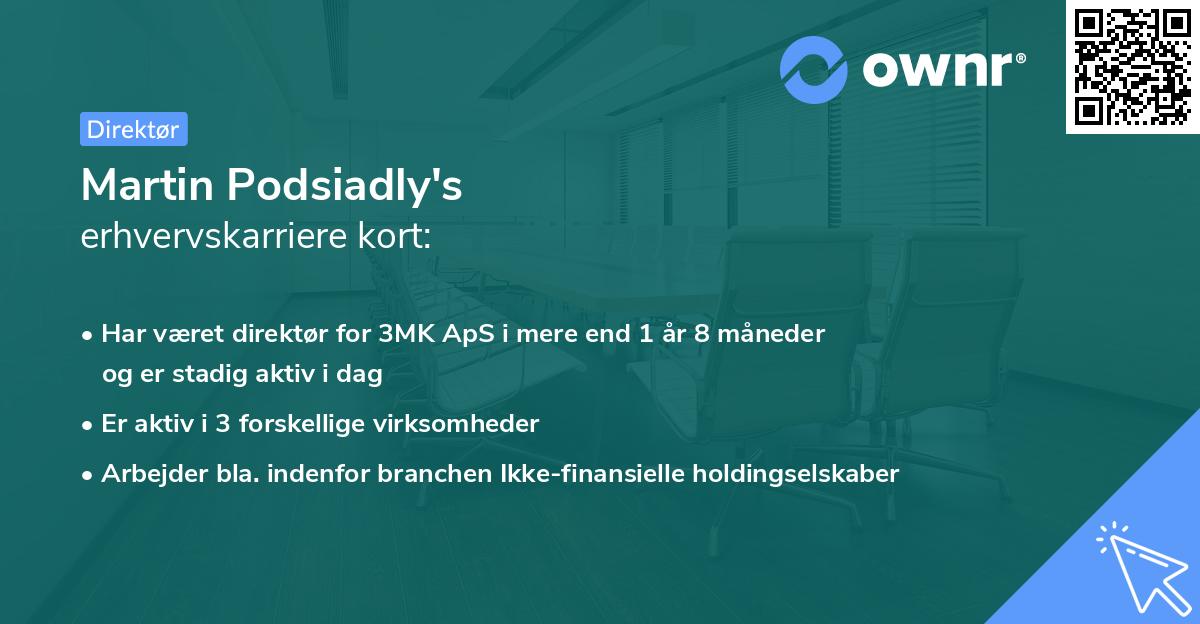Martin Podsiadly's erhvervskarriere kort