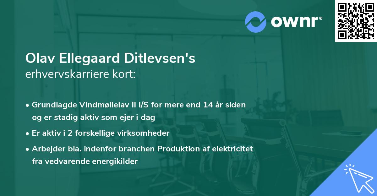Olav Ellegaard Ditlevsen's erhvervskarriere kort
