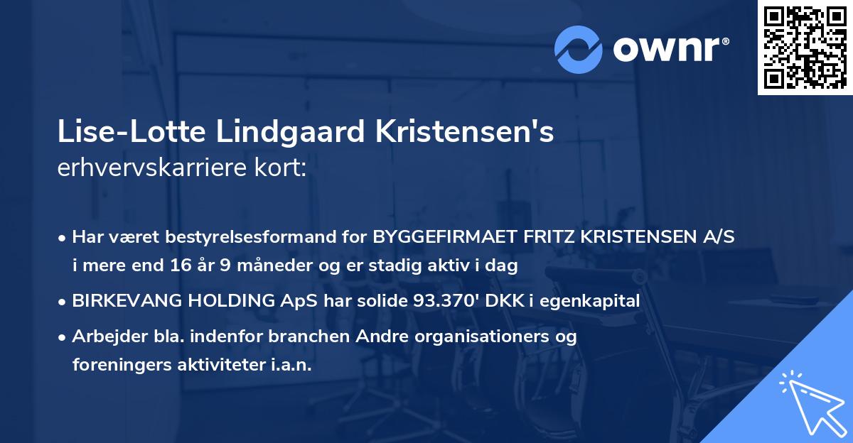 Lise-Lotte Lindgaard Kristensen's erhvervskarriere kort