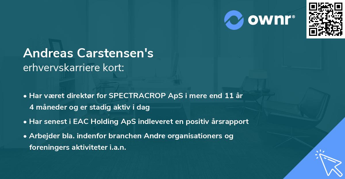 Andreas Carstensen's erhvervskarriere kort