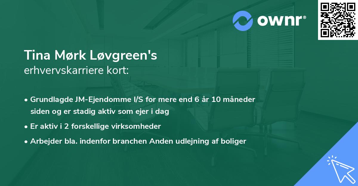 Tina Mørk Løvgreen's erhvervskarriere kort