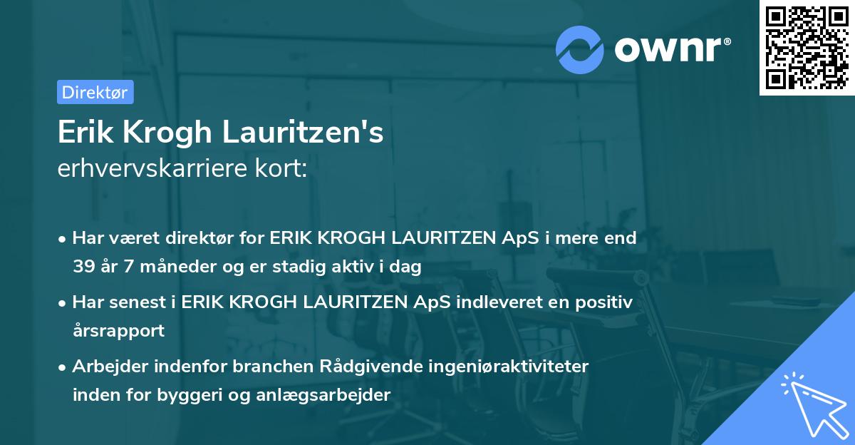 Erik Krogh Lauritzen's erhvervskarriere kort
