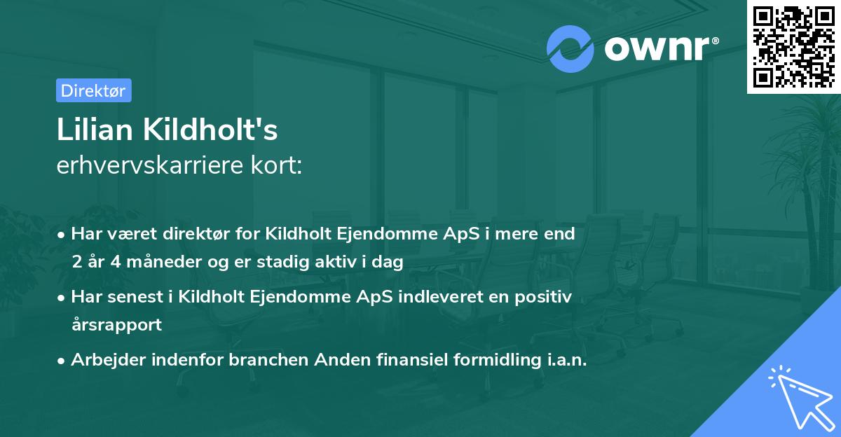 Lilian Kildholt's erhvervskarriere kort