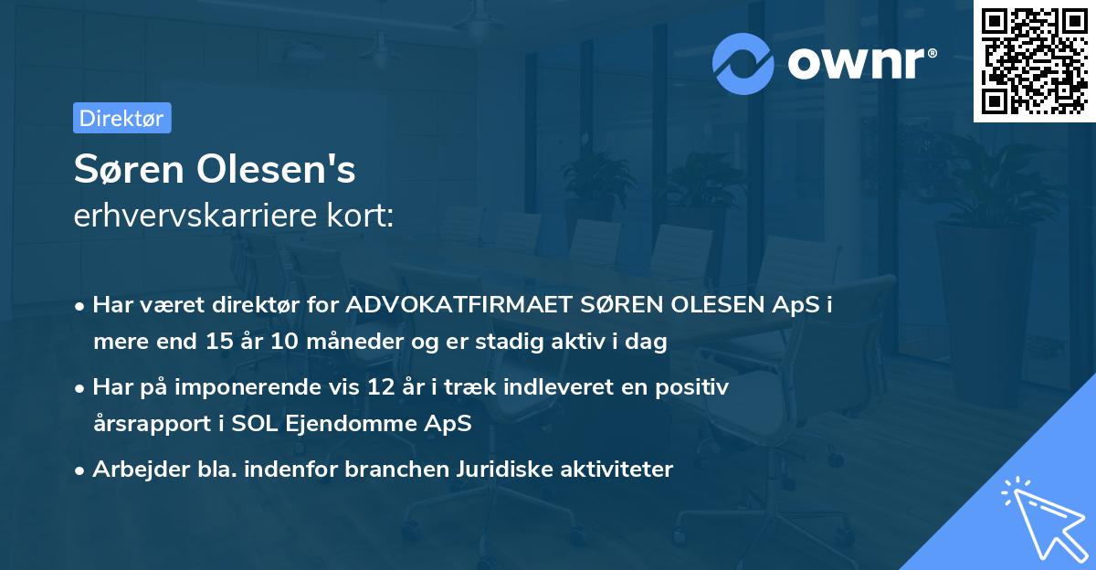 Søren Olesen's erhvervskarriere kort