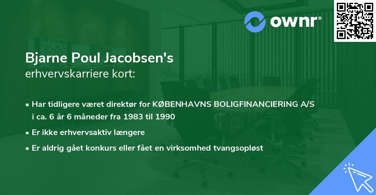 Bjarne Poul Jacobsen's erhvervskarriere kort