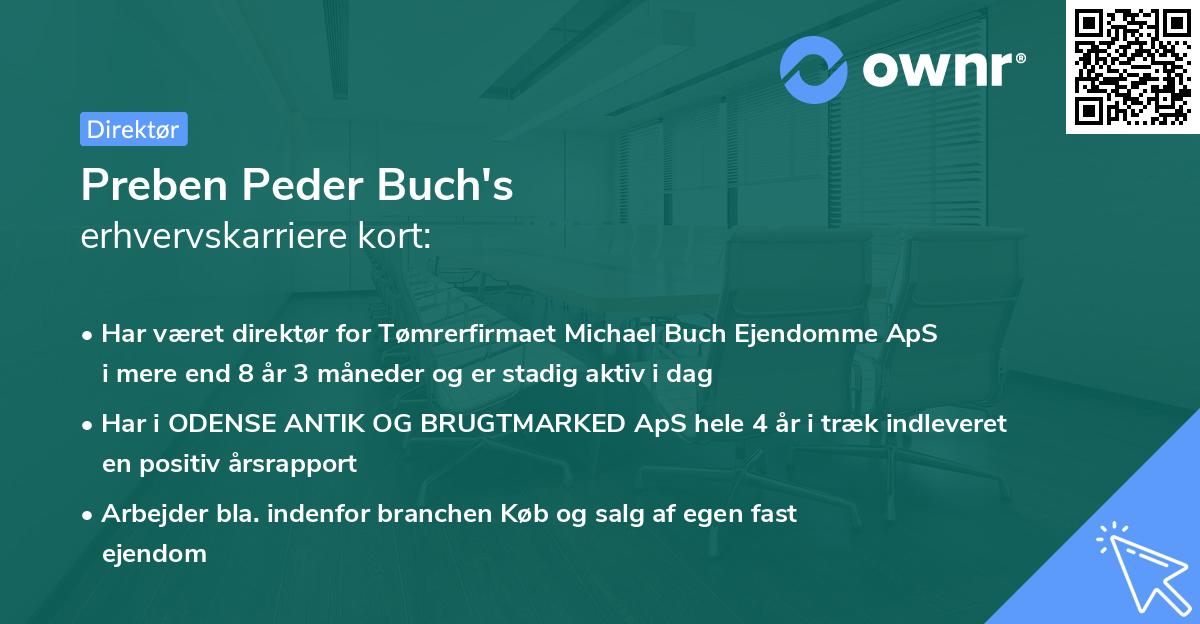 Preben Peder Buch's erhvervskarriere kort