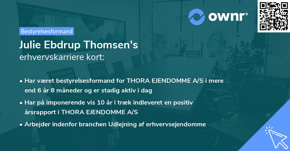 Julie Ebdrup Thomsen's erhvervskarriere kort