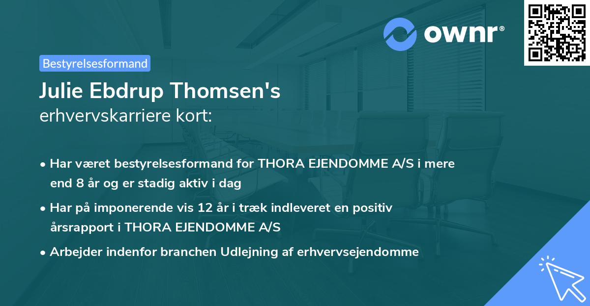 Julie Ebdrup Thomsen's erhvervskarriere kort