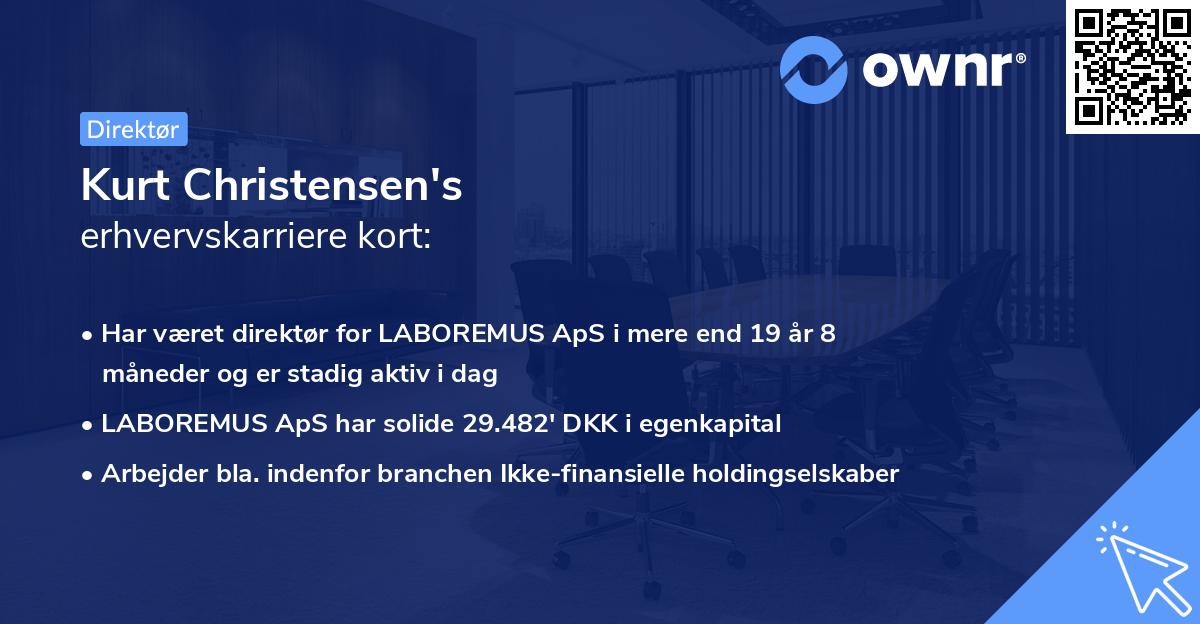 Kurt Christensen's erhvervskarriere kort