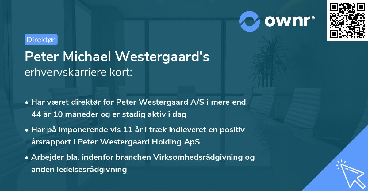 Peter Michael Westergaard's erhvervskarriere kort