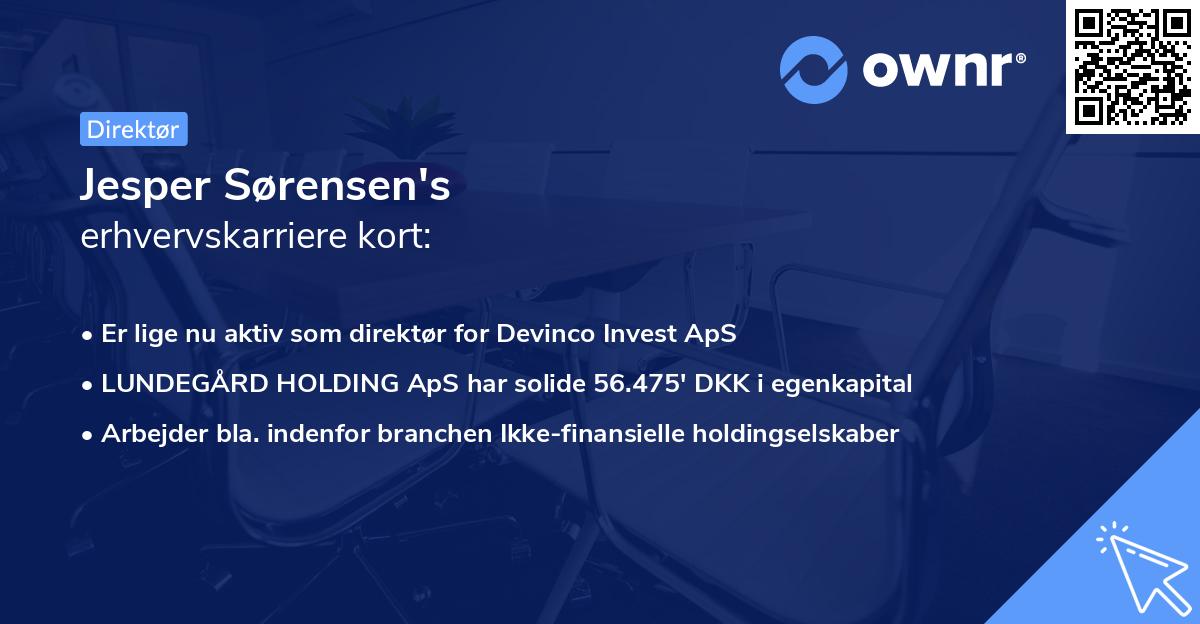 Jesper Sørensen's erhvervskarriere kort