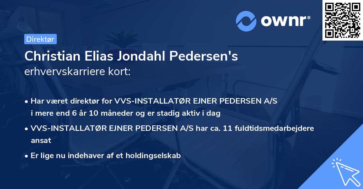 Christian Elias Jondahl Pedersen's erhvervskarriere kort