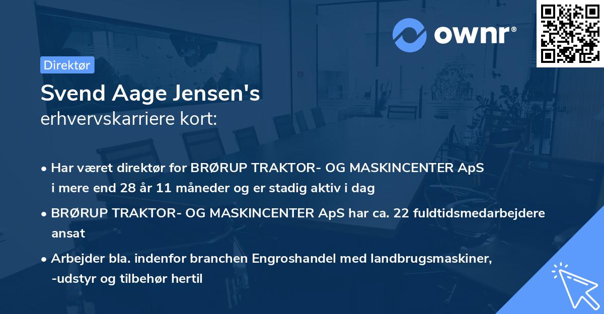 Svend Aage Jensen's erhvervskarriere kort