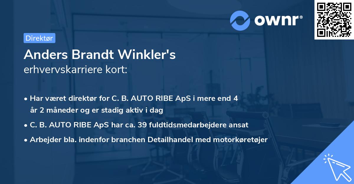 Anders Brandt Winkler's erhvervskarriere kort