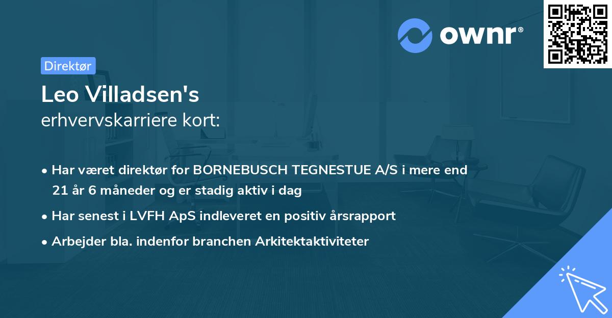 Leo Villadsen's erhvervskarriere kort