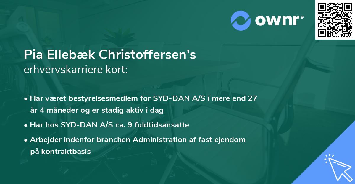 Pia Ellebæk Christoffersen's erhvervskarriere kort