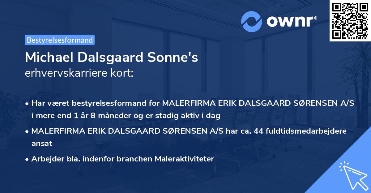 Michael Dalsgaard Sonne's erhvervskarriere kort