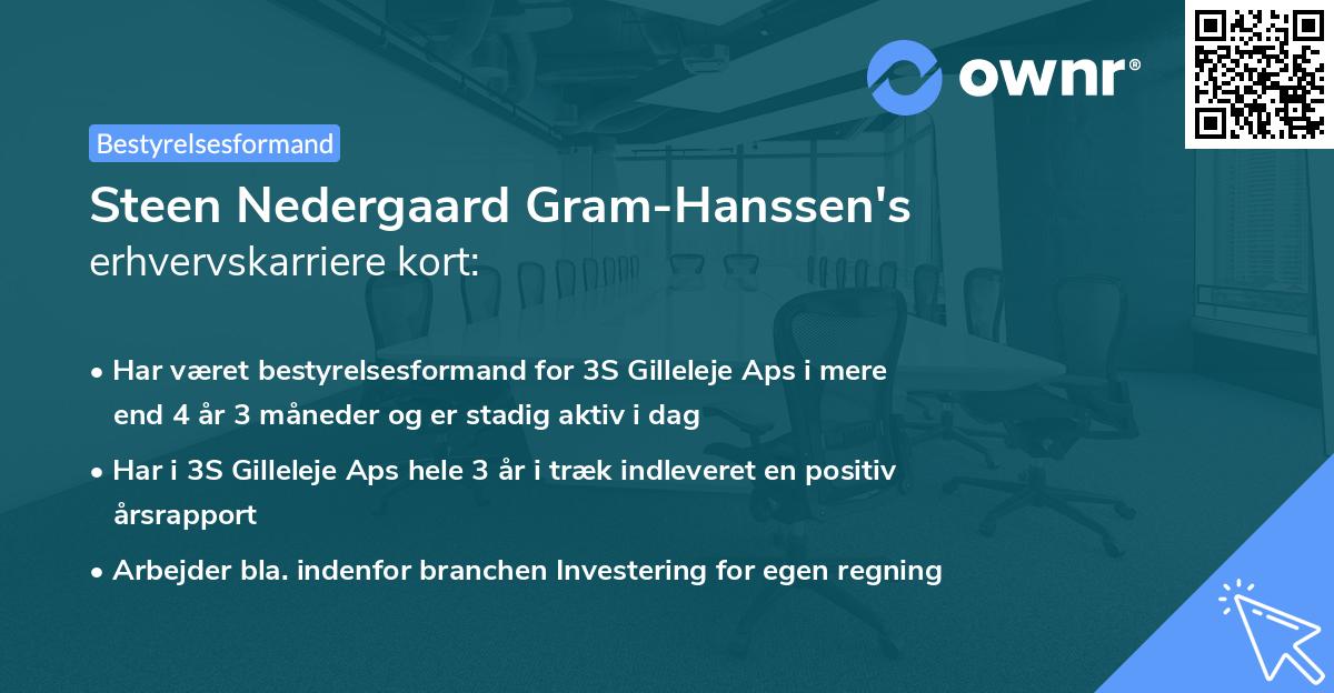 Steen Nedergaard Gram-Hanssen's erhvervskarriere kort