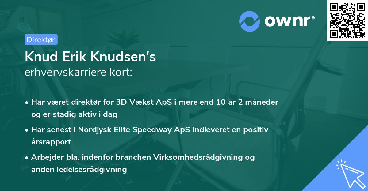 Knud Erik Knudsen's erhvervskarriere kort