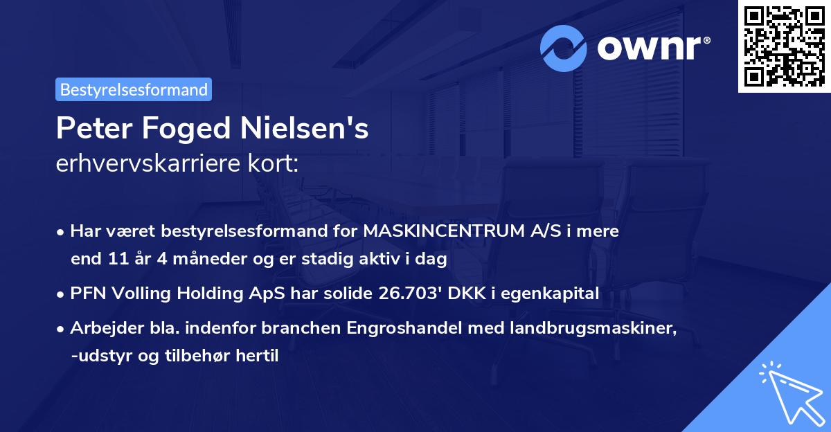 Peter Foged Nielsen's erhvervskarriere kort
