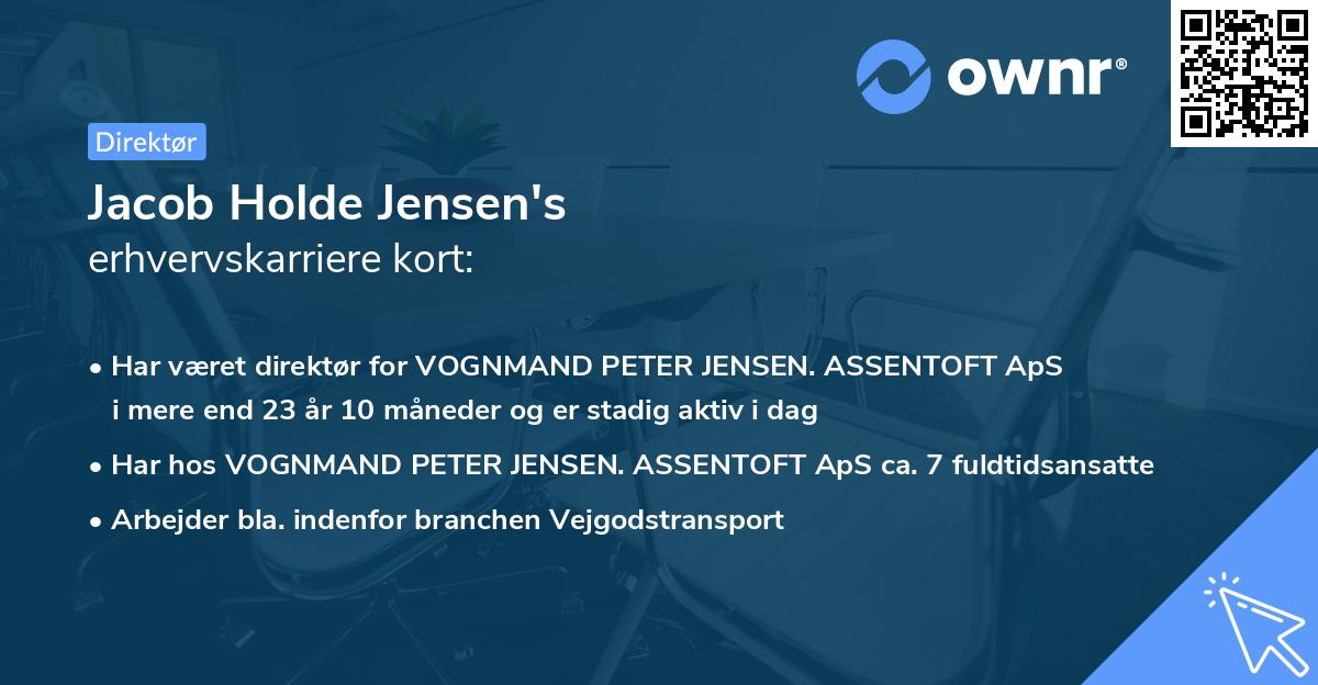 Jacob Holde Jensen's erhvervskarriere kort