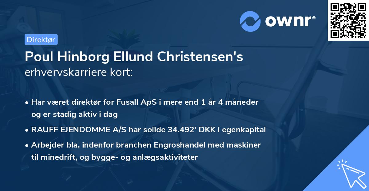 Poul Hinborg Ellund Christensen's erhvervskarriere kort