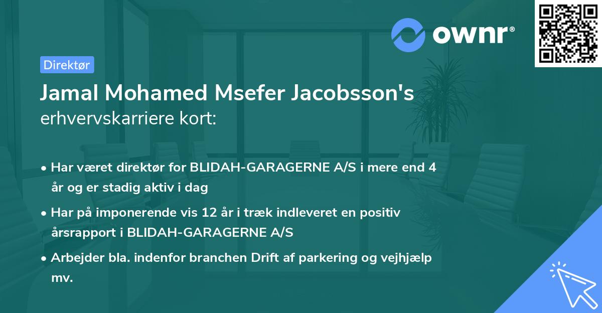 Jamal Mohamed Msefer Jacobsson's erhvervskarriere kort