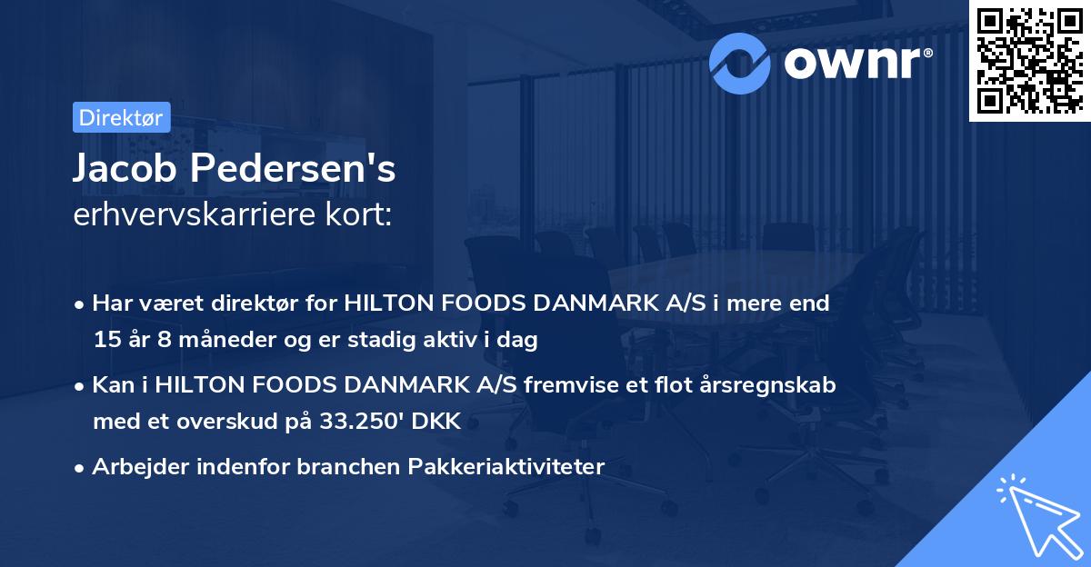 Jacob Pedersen's erhvervskarriere kort