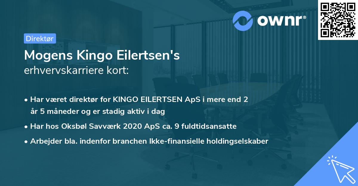 Mogens Kingo Eilertsen's erhvervskarriere kort