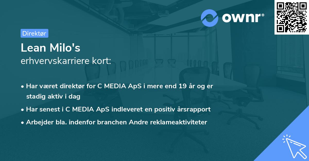 Lean Milo's erhvervskarriere kort