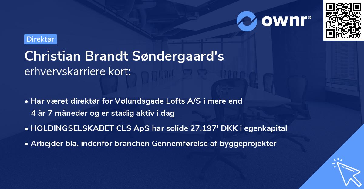 Christian Brandt Søndergaard's erhvervskarriere kort