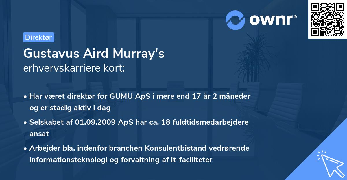 Gustavus Aird Murray's erhvervskarriere kort