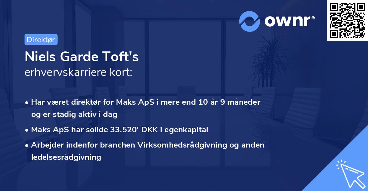 Niels Garde Toft's erhvervskarriere kort