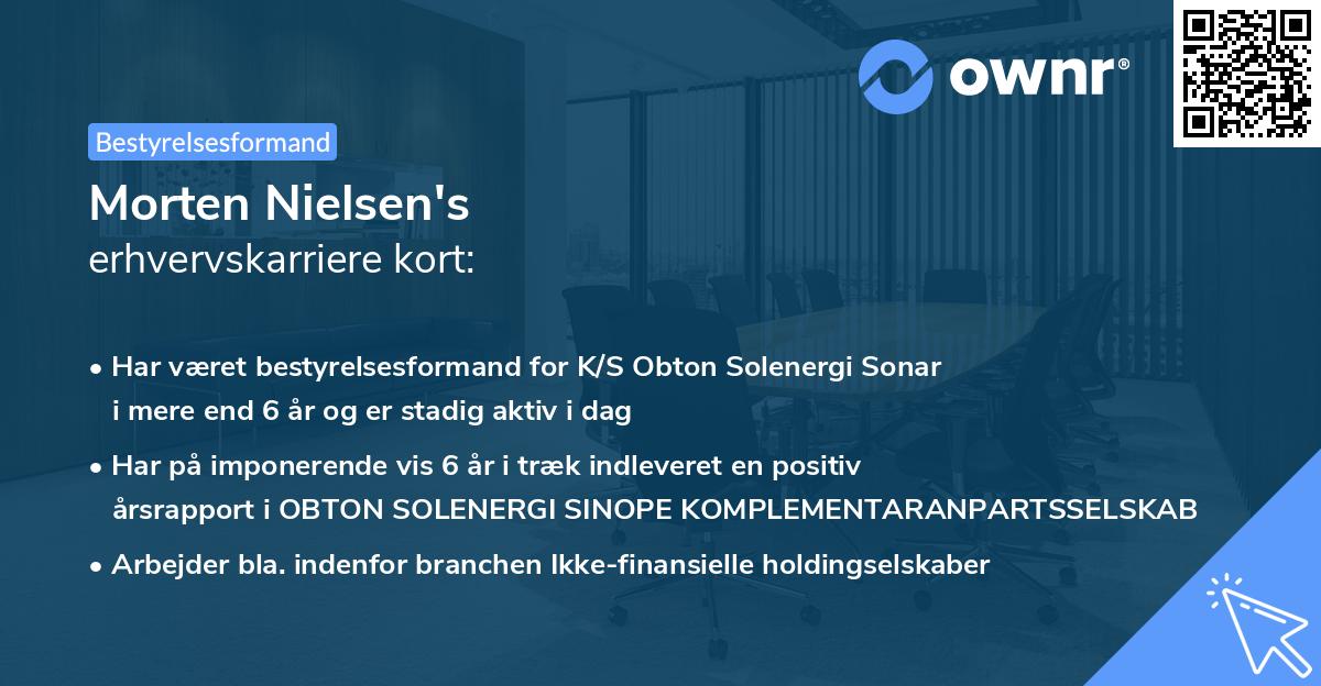 Morten Nielsen's erhvervskarriere kort