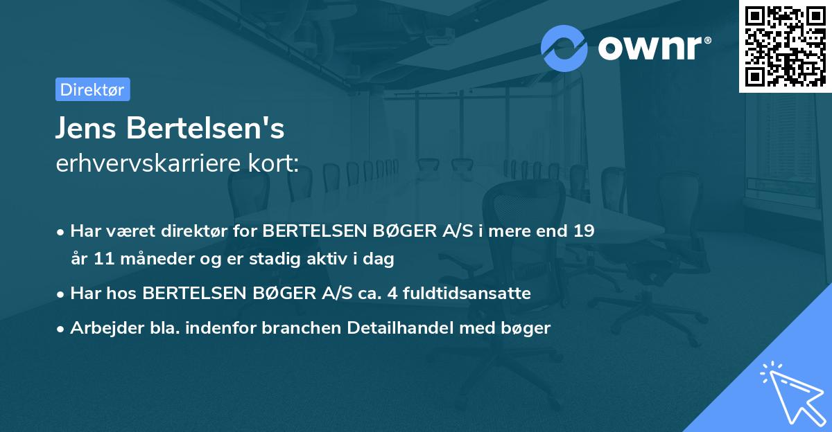 Jens Bertelsen's erhvervskarriere kort