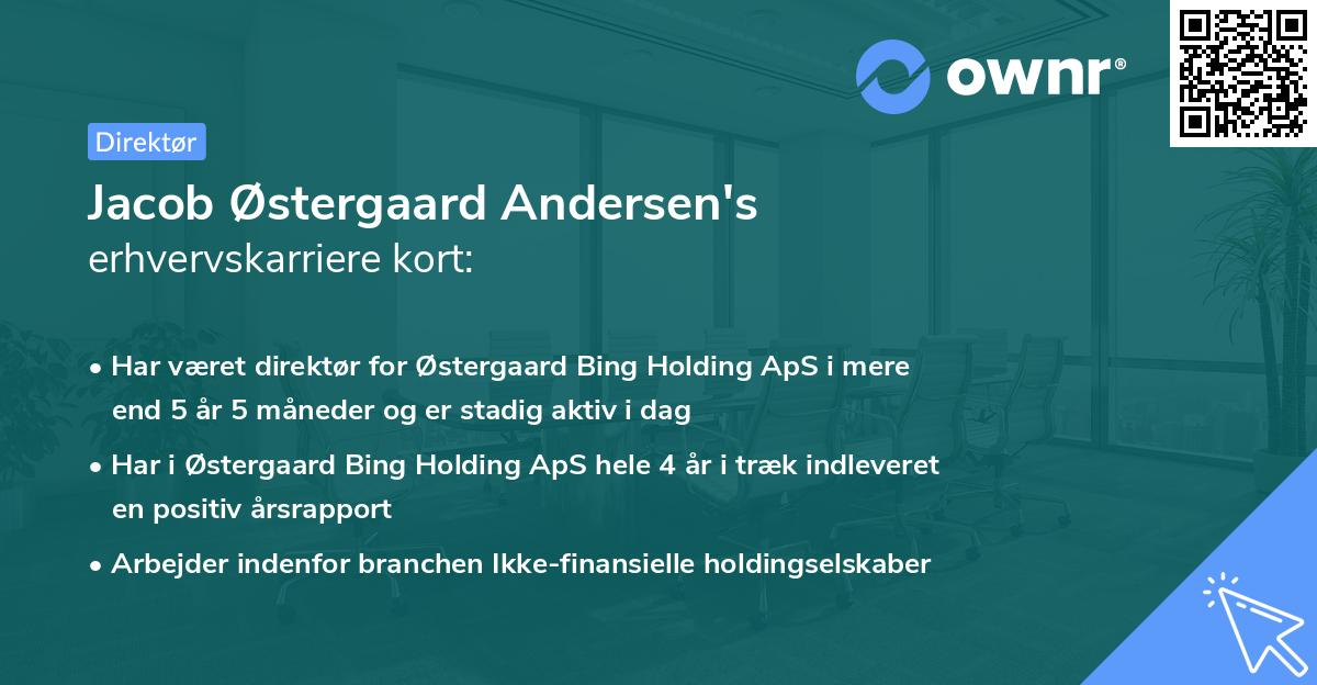 Jacob Østergaard Andersen's erhvervskarriere kort