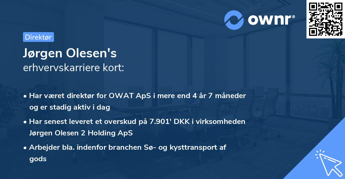 Jørgen Olesen's erhvervskarriere kort