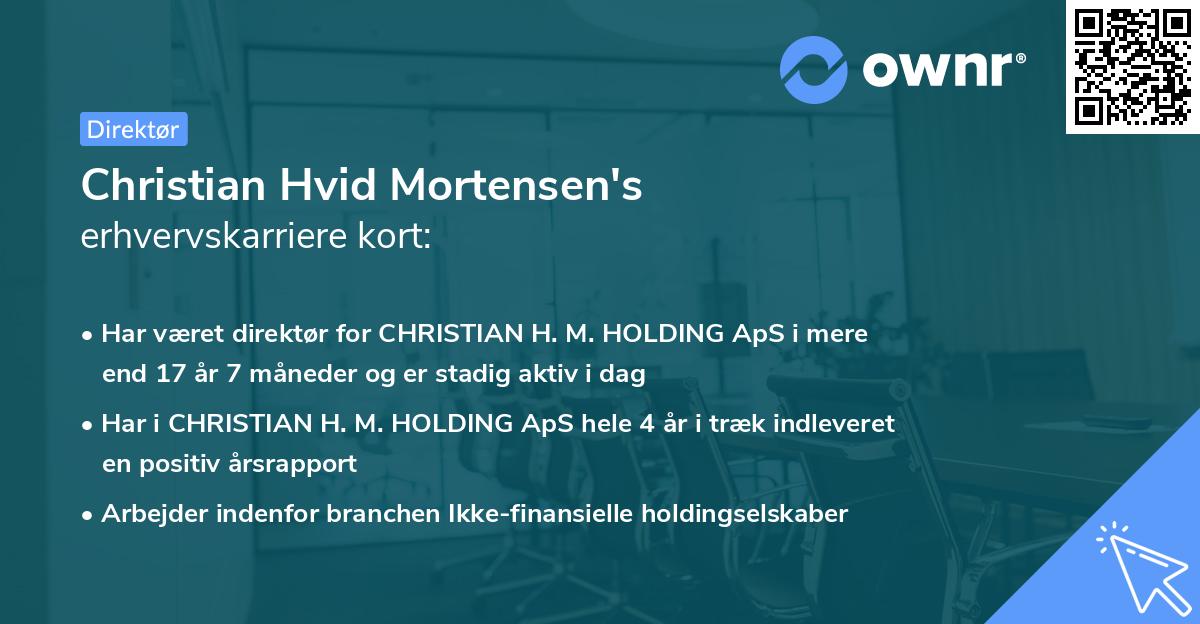 Christian Hvid Mortensen's erhvervskarriere kort