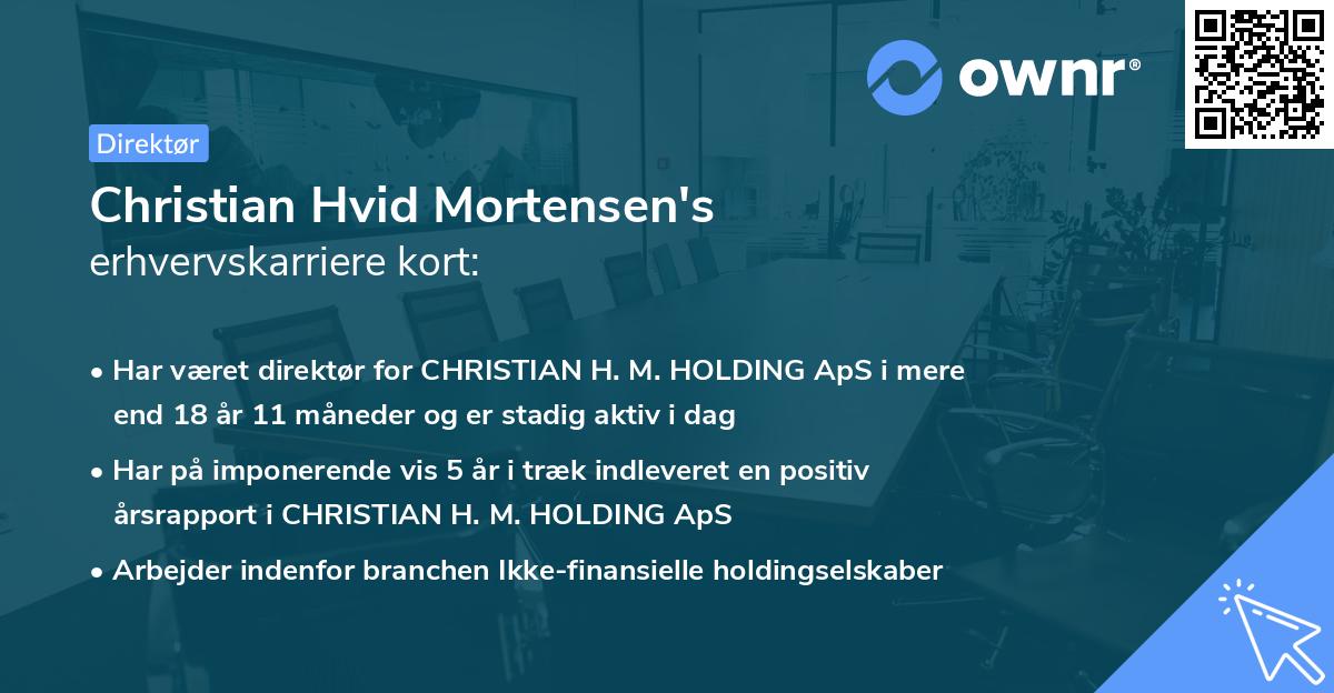 Christian Hvid Mortensen's erhvervskarriere kort