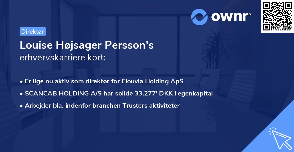 Louise Højsager Persson's erhvervskarriere kort