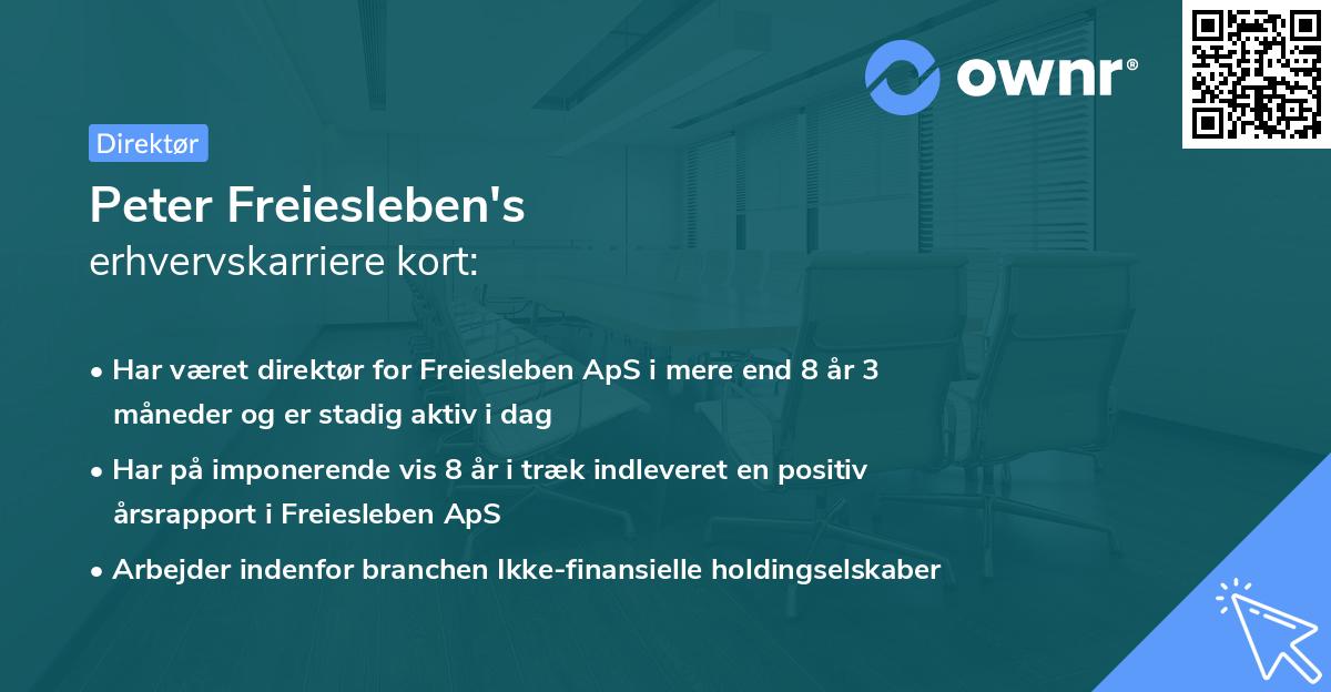Peter Freiesleben's erhvervskarriere kort