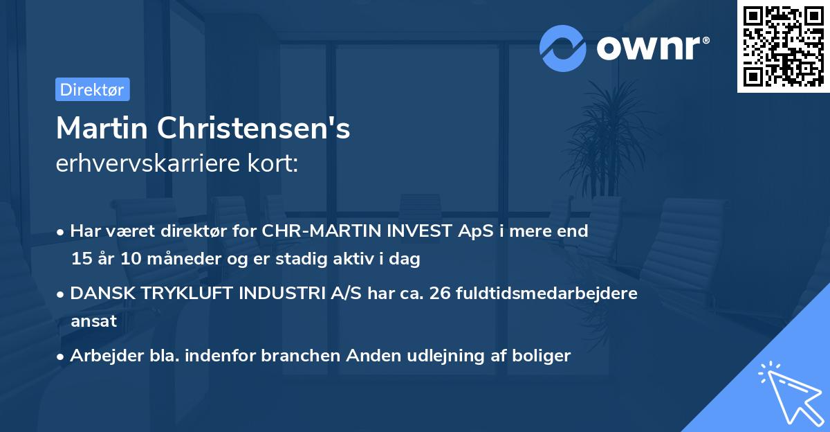 Martin Christensen's erhvervskarriere kort