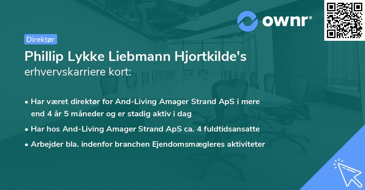 Phillip Lykke Liebmann Hjortkilde's erhvervskarriere kort
