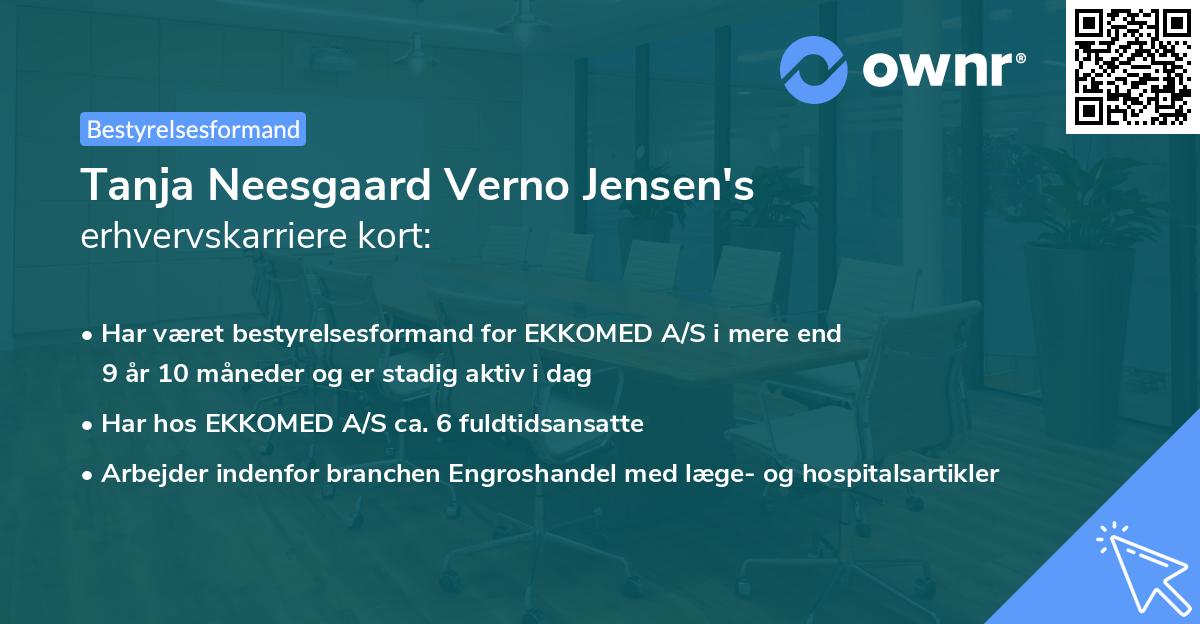 Tanja Neesgaard Verno Jensen's erhvervskarriere kort