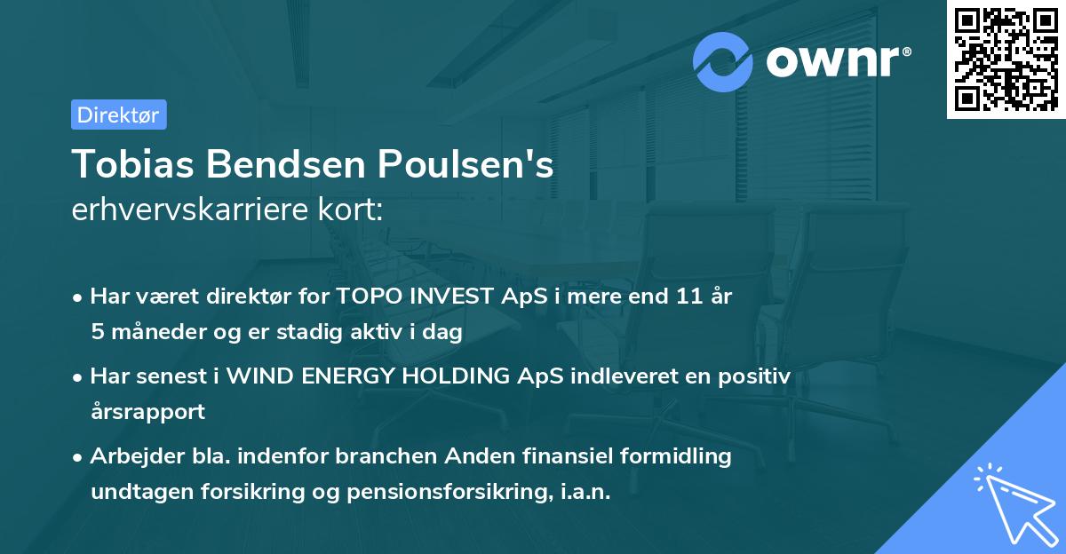 Tobias Bendsen Poulsen's erhvervskarriere kort