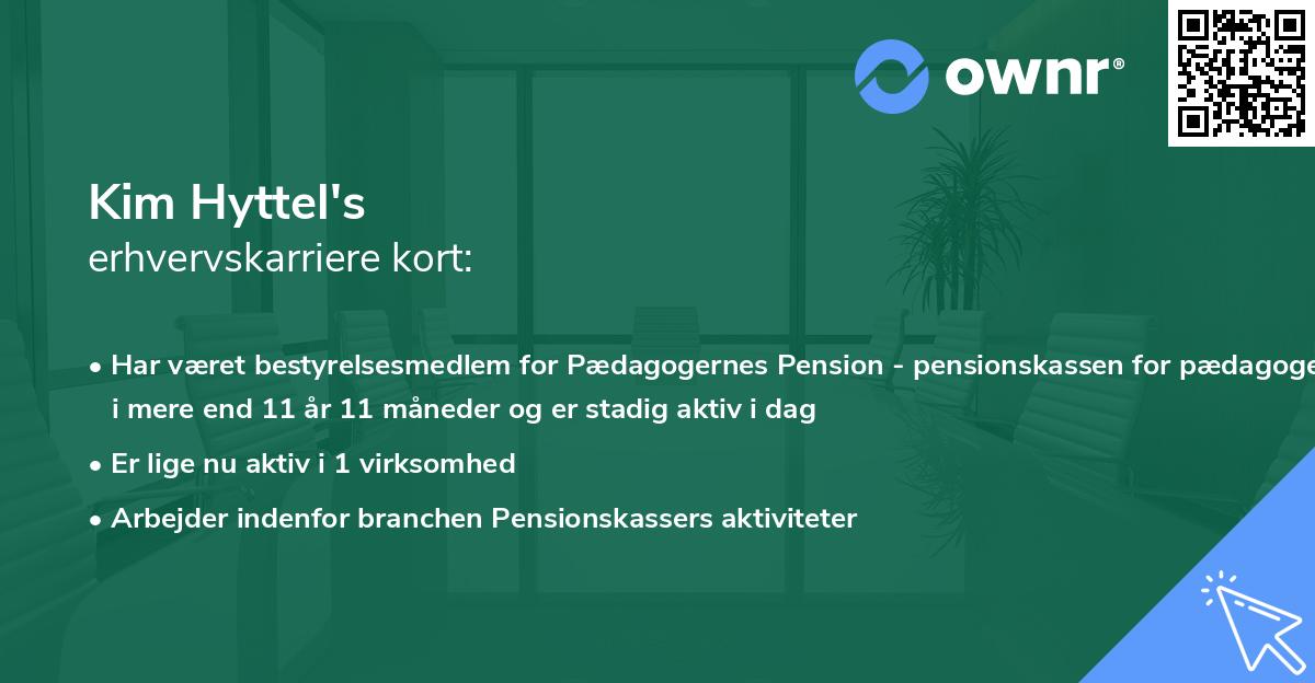 Kim Hyttel's erhvervskarriere kort