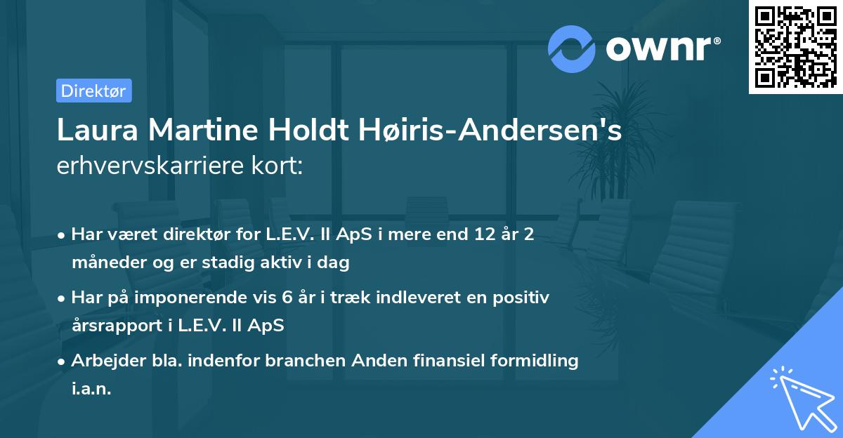 Laura Martine Holdt Høiris-Andersen's erhvervskarriere kort