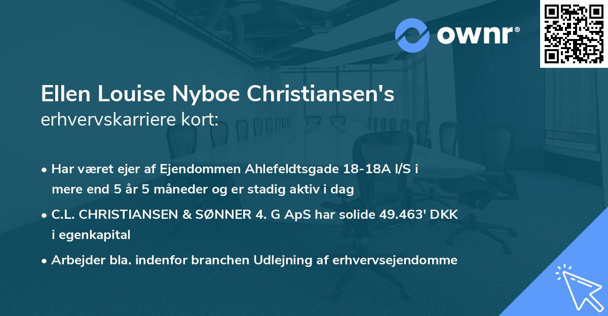 Ellen Louise Nyboe Christiansen's erhvervskarriere kort