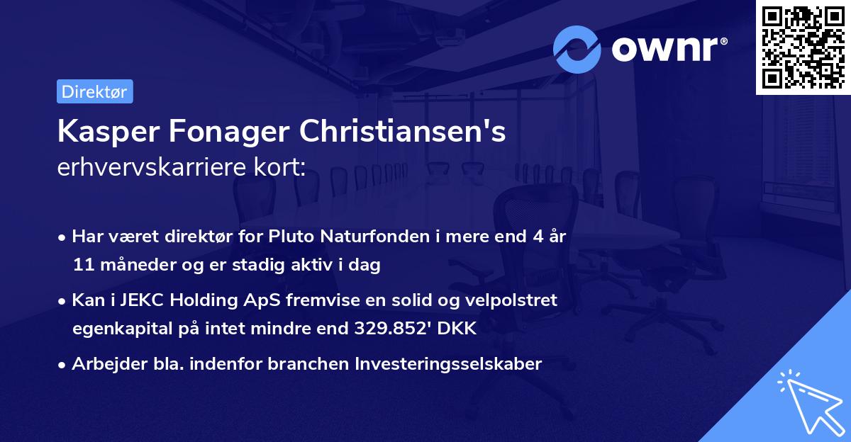 Kasper Fonager Christiansen's erhvervskarriere kort