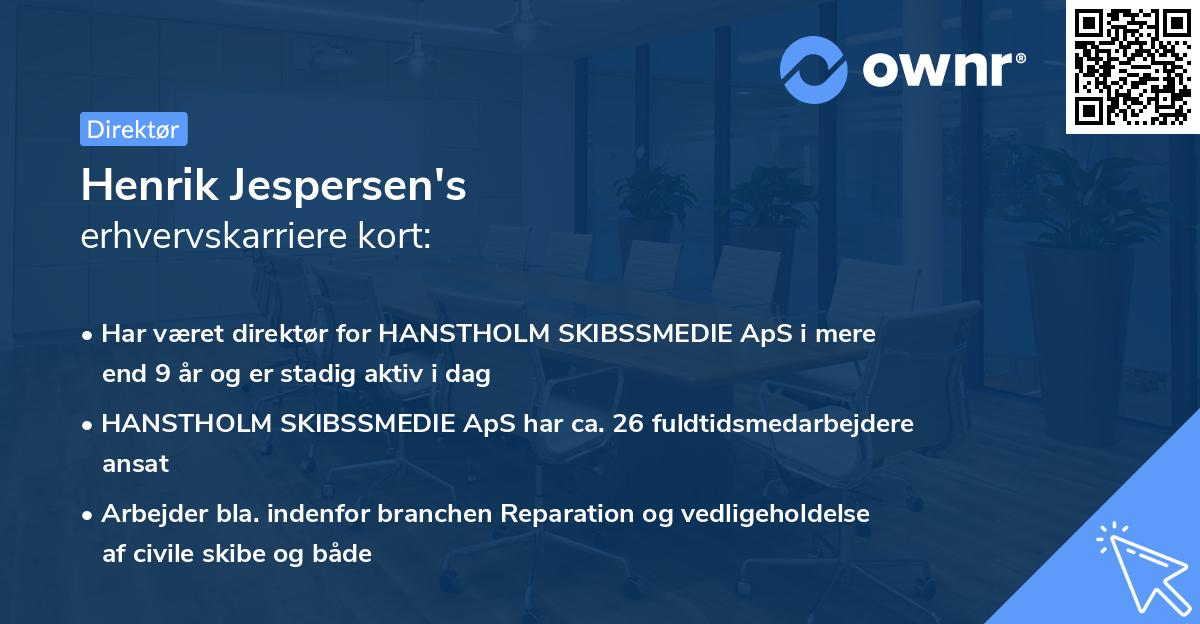 Henrik Jespersen's erhvervskarriere kort